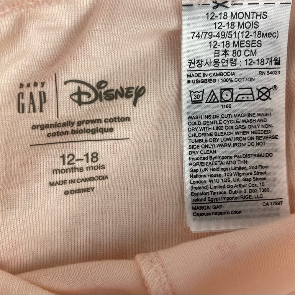 NEW Gap Disney Princess Short Pyjama Set - Size 12-18M - Picture 8 of 8